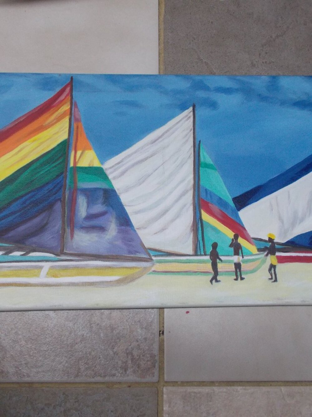 "Day at Sea" 12"x24"x0.5" oil painting